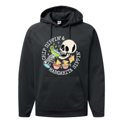 Chippin Dippin Margarita Sippin Skull Performance Fleece Hoodie