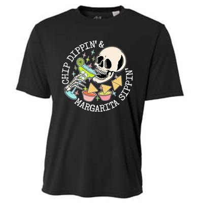 Chippin Dippin Margarita Sippin Skull Cooling Performance Crew T-Shirt