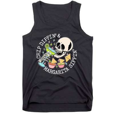 Chippin Dippin Margarita Sippin Skull Tank Top