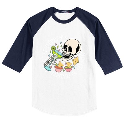 Chippin Dippin Margarita Sippin Skull Baseball Sleeve Shirt