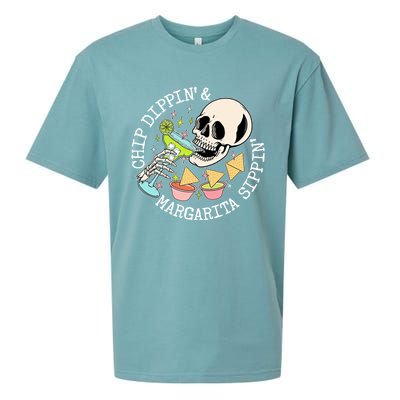 Chippin Dippin Margarita Sippin Skull Sueded Cloud Jersey T-Shirt