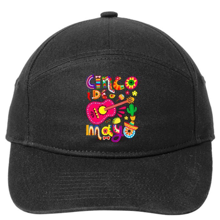 Cinco De Mayo Mexican Fiesta 5 De Mayo 7-Panel Snapback Hat