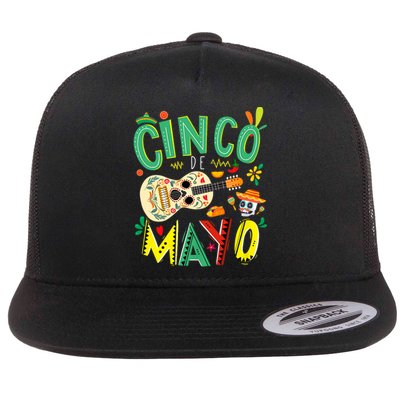 Cinco De Mayo Lets Fiesta Squad 5 De Mayo Mexican Fiesta Flat Bill Trucker Hat