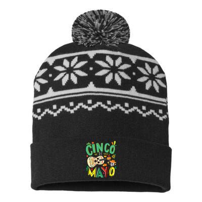 Cinco De Mayo Lets Fiesta Squad 5 De Mayo Mexican Fiesta USA-Made Snowflake Beanie