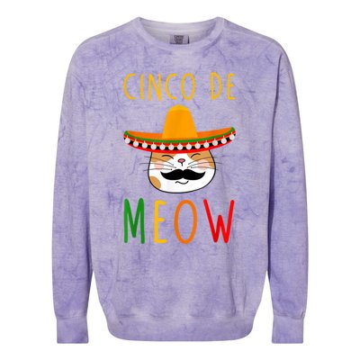 Cinco De Meow Tee Cinco De Mayo Mexico Cats Clothes Outfit Colorblast Crewneck Sweatshirt