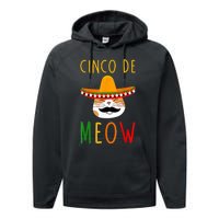 Cinco De Meow Tee Cinco De Mayo Mexico Cats Clothes Outfit Performance Fleece Hoodie