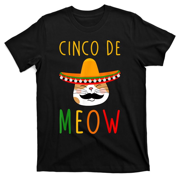 Cinco De Meow Tee Cinco De Mayo Mexico Cats Clothes Outfit T-Shirt