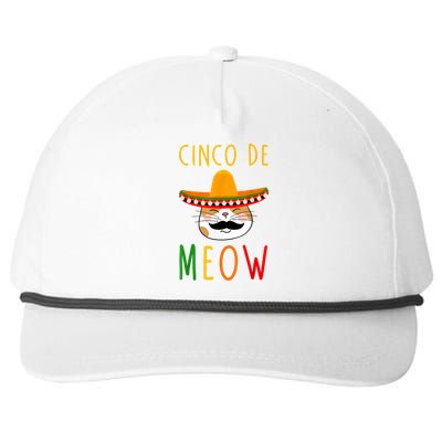 Cinco De Meow Tee Cinco De Mayo Mexico Cats Clothes Outfit Snapback Five-Panel Rope Hat