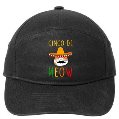 Cinco De Meow Tee Cinco De Mayo Mexico Cats Clothes Outfit 7-Panel Snapback Hat