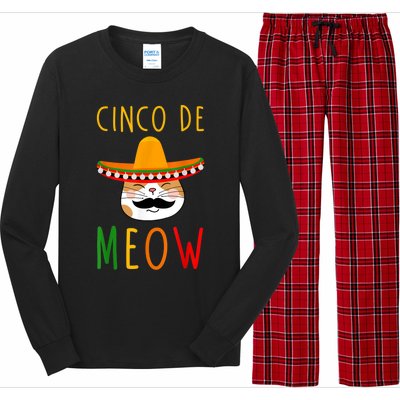 Cinco De Meow Tee Cinco De Mayo Mexico Cats Clothes Outfit Long Sleeve Pajama Set