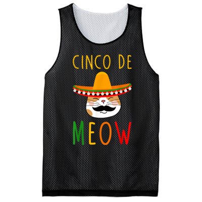 Cinco De Meow Tee Cinco De Mayo Mexico Cats Clothes Outfit Mesh Reversible Basketball Jersey Tank