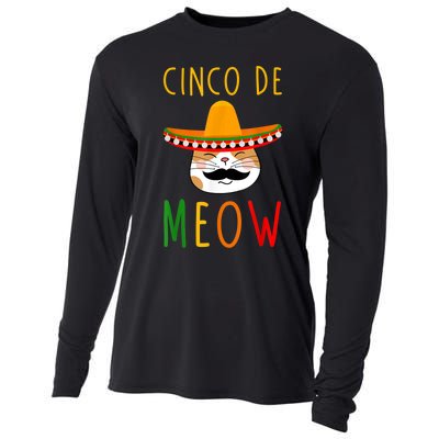 Cinco De Meow Tee Cinco De Mayo Mexico Cats Clothes Outfit Cooling Performance Long Sleeve Crew