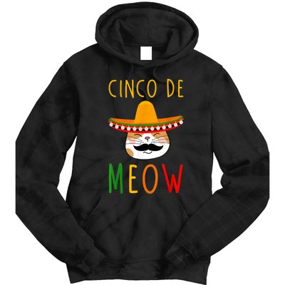 Cinco De Meow Tee Cinco De Mayo Mexico Cats Clothes Outfit Tie Dye Hoodie