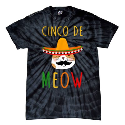 Cinco De Meow Tee Cinco De Mayo Mexico Cats Clothes Outfit Tie-Dye T-Shirt