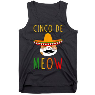 Cinco De Meow Tee Cinco De Mayo Mexico Cats Clothes Outfit Tank Top