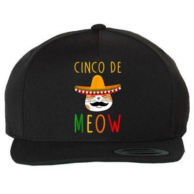 Cinco De Meow Tee Cinco De Mayo Mexico Cats Clothes Outfit Wool Snapback Cap