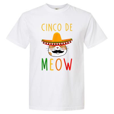 Cinco De Meow Tee Cinco De Mayo Mexico Cats Clothes Outfit Garment-Dyed Heavyweight T-Shirt