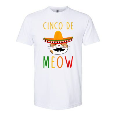 Cinco De Meow Tee Cinco De Mayo Mexico Cats Clothes Outfit Softstyle CVC T-Shirt