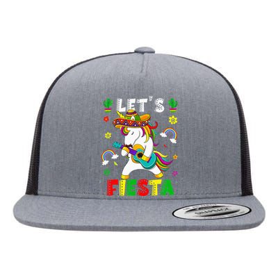 Cinco De Mayo Party Lets Fiesta Dancing Mexican Unicorn Flat Bill Trucker Hat