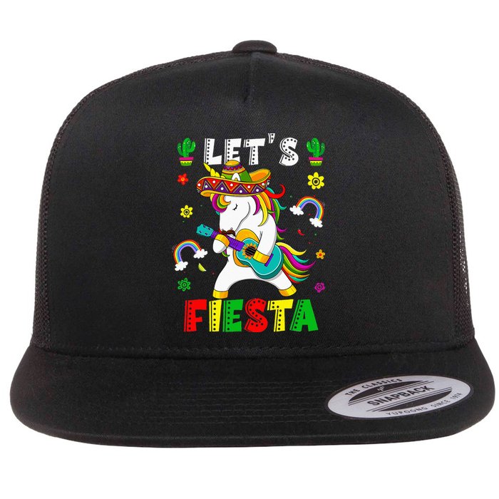 Cinco De Mayo Party Lets Fiesta Dancing Mexican Unicorn Flat Bill Trucker Hat