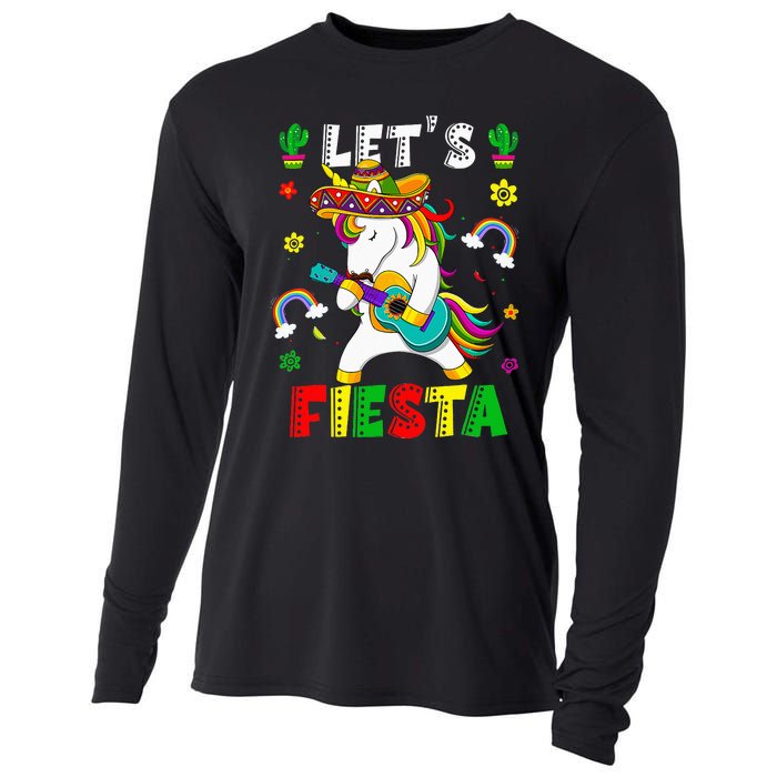 Cinco De Mayo Party Lets Fiesta Dancing Mexican Unicorn Cooling Performance Long Sleeve Crew