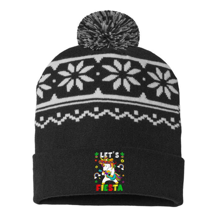 Cinco De Mayo Party Lets Fiesta Dancing Mexican Unicorn USA-Made Snowflake Beanie