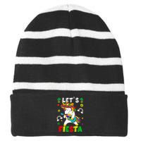 Cinco De Mayo Party Lets Fiesta Dancing Mexican Unicorn Striped Beanie with Solid Band