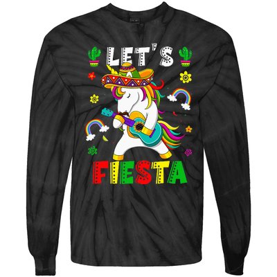 Cinco De Mayo Party Lets Fiesta Dancing Mexican Unicorn Tie-Dye Long Sleeve Shirt