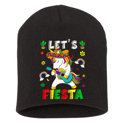 Cinco De Mayo Party Lets Fiesta Dancing Mexican Unicorn Short Acrylic Beanie