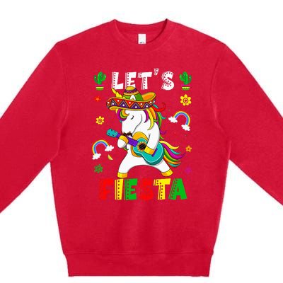 Cinco De Mayo Party Lets Fiesta Dancing Mexican Unicorn Premium Crewneck Sweatshirt