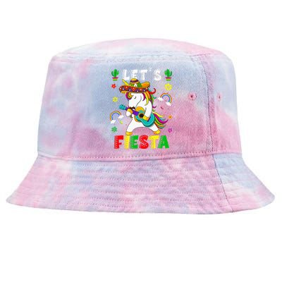 Cinco De Mayo Party Lets Fiesta Dancing Mexican Unicorn Tie-Dyed Bucket Hat