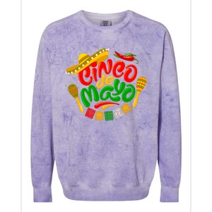 Cinco De Mayo Celebration Fiesta Colorblast Crewneck Sweatshirt