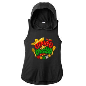 Cinco De Mayo Celebration Fiesta Ladies PosiCharge Tri-Blend Wicking Draft Hoodie Tank