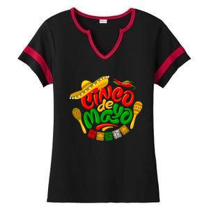 Cinco De Mayo Celebration Fiesta Ladies Halftime Notch Neck Tee