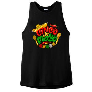 Cinco De Mayo Celebration Fiesta Ladies PosiCharge Tri-Blend Wicking Tank