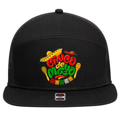 Cinco De Mayo Celebration Fiesta 7 Panel Mesh Trucker Snapback Hat