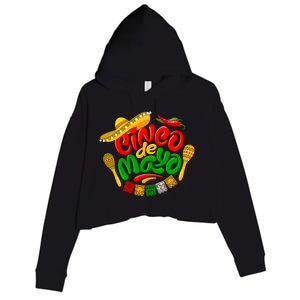 Cinco De Mayo Celebration Fiesta Crop Fleece Hoodie