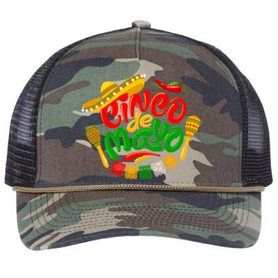 Cinco De Mayo Celebration Fiesta Retro Rope Trucker Hat Cap