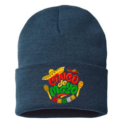 Cinco De Mayo Celebration Fiesta Sustainable Knit Beanie