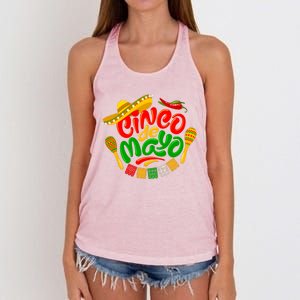 Cinco De Mayo Celebration Fiesta Women's Knotted Racerback Tank