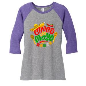 Cinco De Mayo Celebration Fiesta Women's Tri-Blend 3/4-Sleeve Raglan Shirt