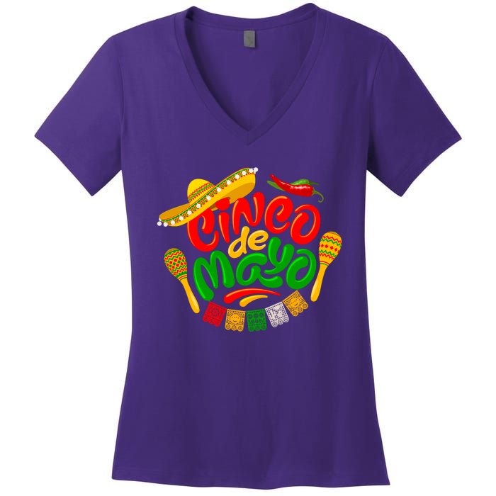 Cinco De Mayo Celebration Fiesta Women's V-Neck T-Shirt