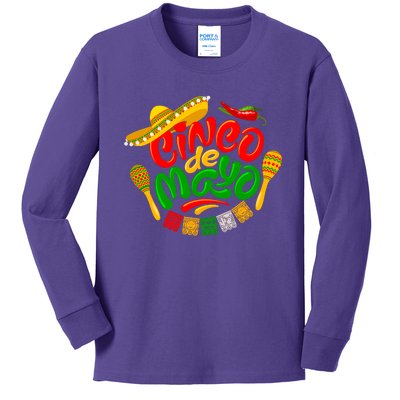 Cinco De Mayo Celebration Fiesta Kids Long Sleeve Shirt