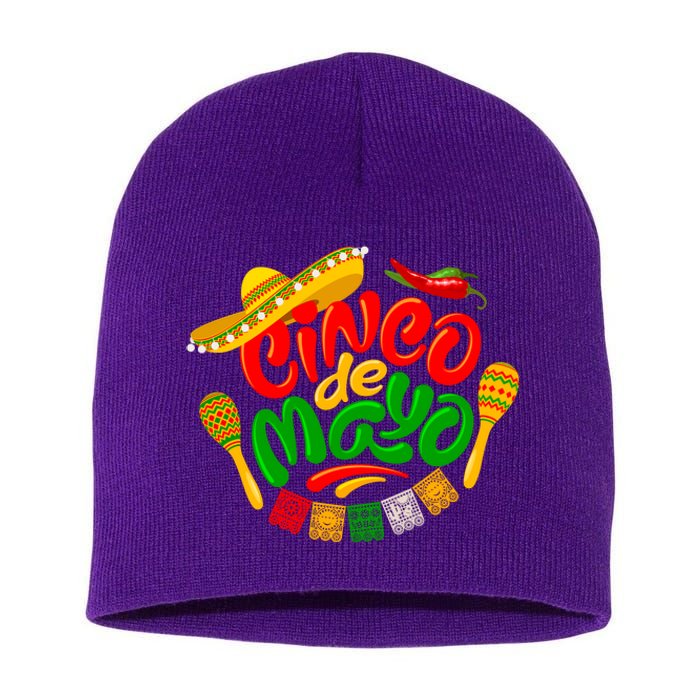 Cinco De Mayo Celebration Fiesta Short Acrylic Beanie