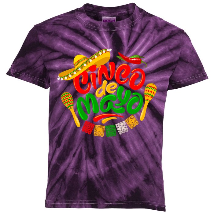 Cinco De Mayo Celebration Fiesta Kids Tie-Dye T-Shirt