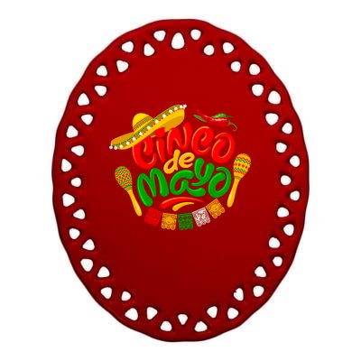 Cinco De Mayo Celebration Fiesta Ceramic Oval Ornament