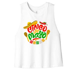 Cinco De Mayo Celebration Fiesta Women's Racerback Cropped Tank