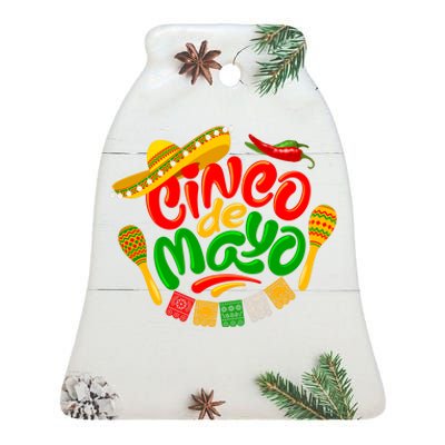 Cinco De Mayo Celebration Fiesta Ceramic Bell Ornament