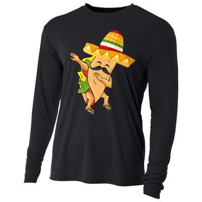 Cinco De Mayo Dabbing Taco Cinco De Mayo Cooling Performance Long Sleeve Crew