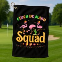 Cinco De Mayo Squad Flamingo Golf Towel